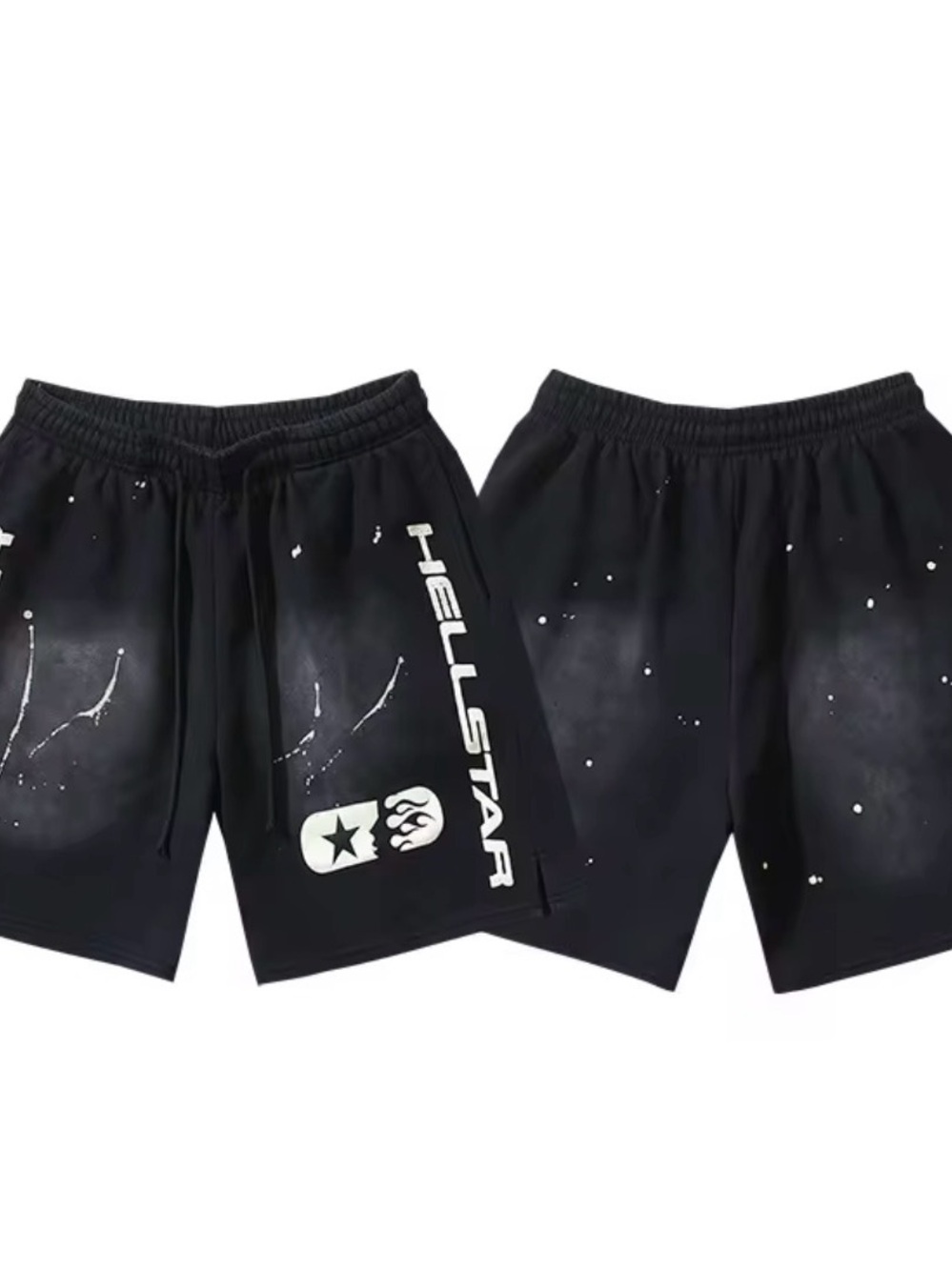 Men's Black Hellstar Graphic Athletic Shorts